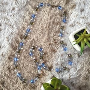 Blue Crystal Beaded Necklace